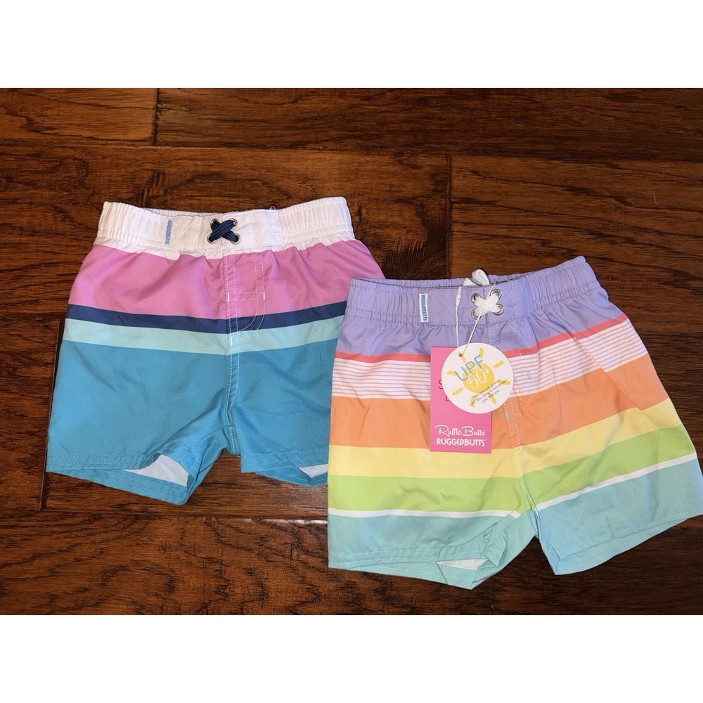 2 Pair Rugged Butts Baby Boy Toddler 18-24 Months swim trunks
